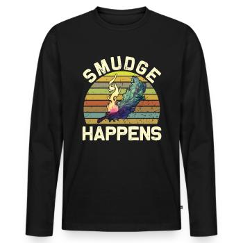 Smudge Sage Feather Spirituelle Hexerei - Männer Premium Bio Langarmshirt - Schwarz - Vorne - Nico (187cm)