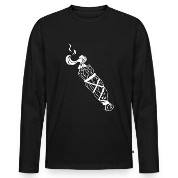 Smudge Sage Feather Spirituelle Hexerei - Männer Premium Bio Langarmshirt - Schwarz - Vorne - Nico (187cm)