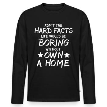 Homeowner - Men's Premium Organic Long Sleeve Shirt - black - Front - Nico (187cm)
