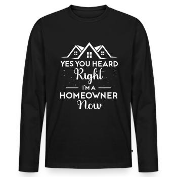 Homeowner - Men's Premium Organic Long Sleeve Shirt - black - Front - Nico (187cm)