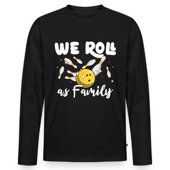 Bowler Famille Bowling en famille - T-shirt manches longues Premium bio Homme - noir - Devant - Nico (187cm)