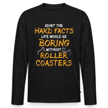Roller Coaster Amusement Park Roller Coaster Lovers - Men's Premium Organic Long Sleeve Shirt - black - Front - Nico (187cm)