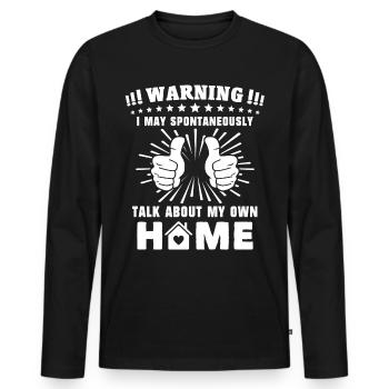 Propriétaire - T-shirt manches longues Premium bio Homme - noir - Devant - Nico (187cm)