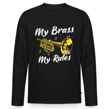 Mellophone Musician Mellophonist - Men's Premium Organic Long Sleeve Shirt - black - Front - Nico (187cm)