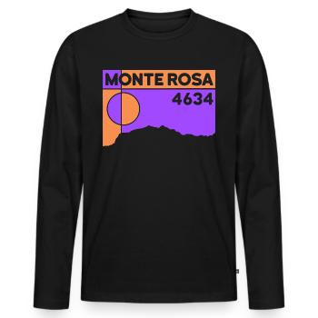 Monte Rosa massif Dufourspitze high altitude tour ascent - Men's Premium Organic Long Sleeve Shirt - black - Front - Nico (187cm)