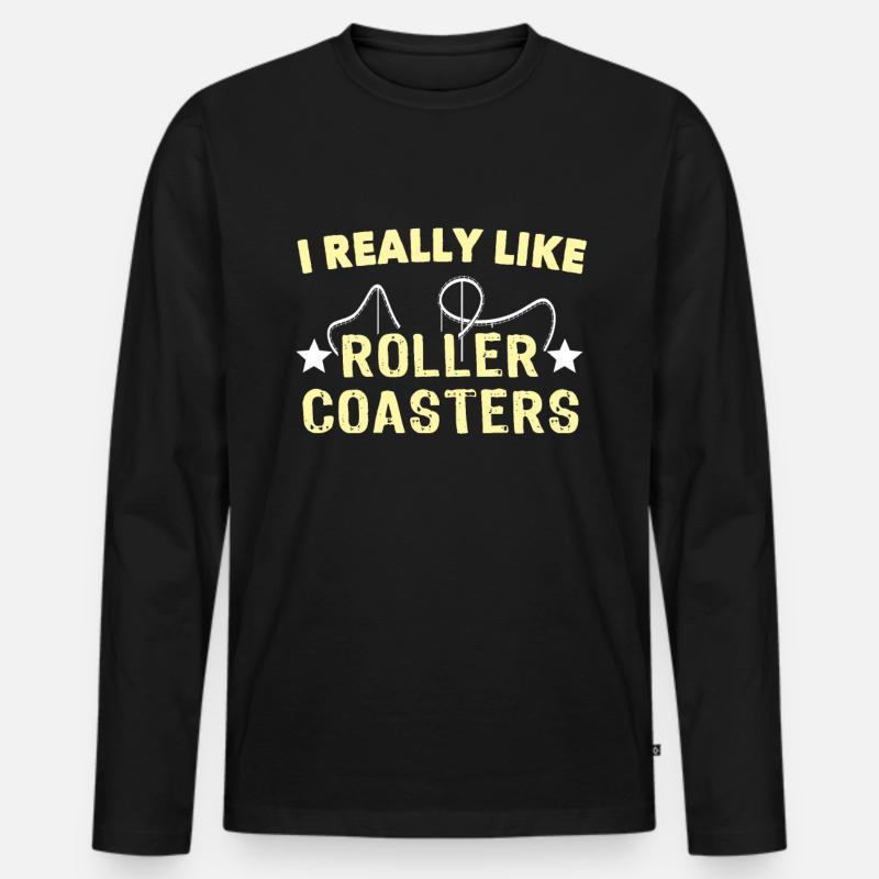 Achterbahn Roller Coaster - Männer Premium Bio Langarmshirt - Schwarz