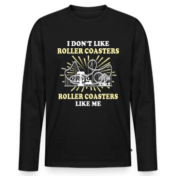 Achterbahn Roller Coaster - Men's Premium Organic Long Sleeve Shirt - black - Front - Nico (187cm)
