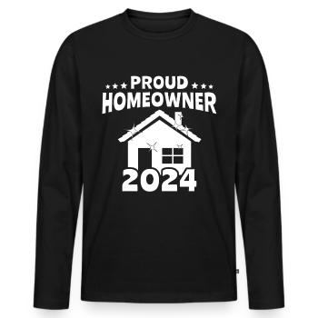 Hausbesitzer Homeowner - Männer Premium Bio Langarmshirt - Schwarz - Vorne - Nico (187cm)