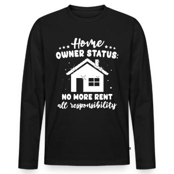 Hausbesitzer Homeowner - Männer Premium Bio Langarmshirt - Schwarz - Vorne - Nico (187cm)