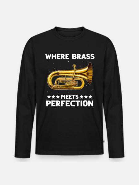 Mellophone Musician - Men's Premium Organic Long Sleeve Shirt - black