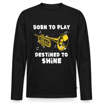 Mellophone Musician - Men's Premium Organic Long Sleeve Shirt - black - Front - Nico (187cm)