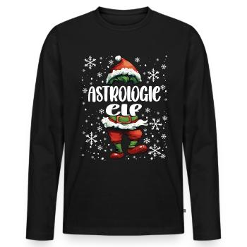 Weihnachtsoutfit Astrologie Elf - Männer Premium Bio Langarmshirt - Schwarz - Vorne - Nico (187cm)