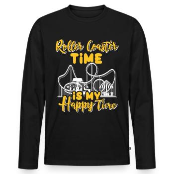 Roller Coaster Amusement Park Roller Coaster Lovers - Men's Premium Organic Long Sleeve Shirt - black - Front - Nico (187cm)