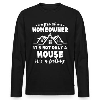 Homeowner New Home - Männer Premium Bio Langarmshirt - Schwarz - Vorne - Nico (187cm)