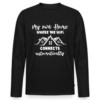 Homeowner New Home - Männer Premium Bio Langarmshirt - Schwarz - Vorne - Nico (187cm)