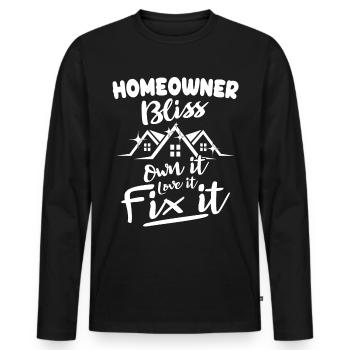 Homeowner New Home - Männer Premium Bio Langarmshirt - Schwarz - Vorne - Nico (187cm)