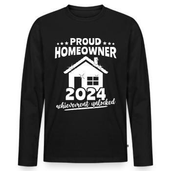 Homeowner New Home - Männer Premium Bio Langarmshirt - Schwarz - Vorne - Nico (187cm)
