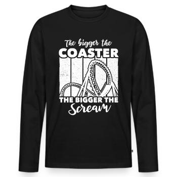 Roller Coaster - Männer Premium Bio Langarmshirt - Schwarz - Vorne - Nico (187cm)