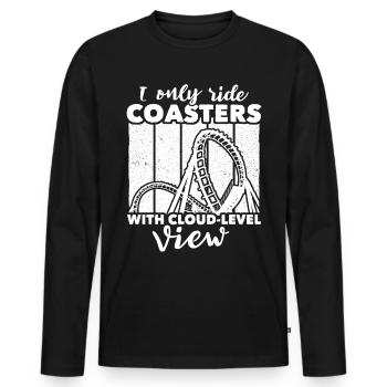 Roller Coaster - Men's Premium Organic Long Sleeve Shirt - black - Front - Nico (187cm)