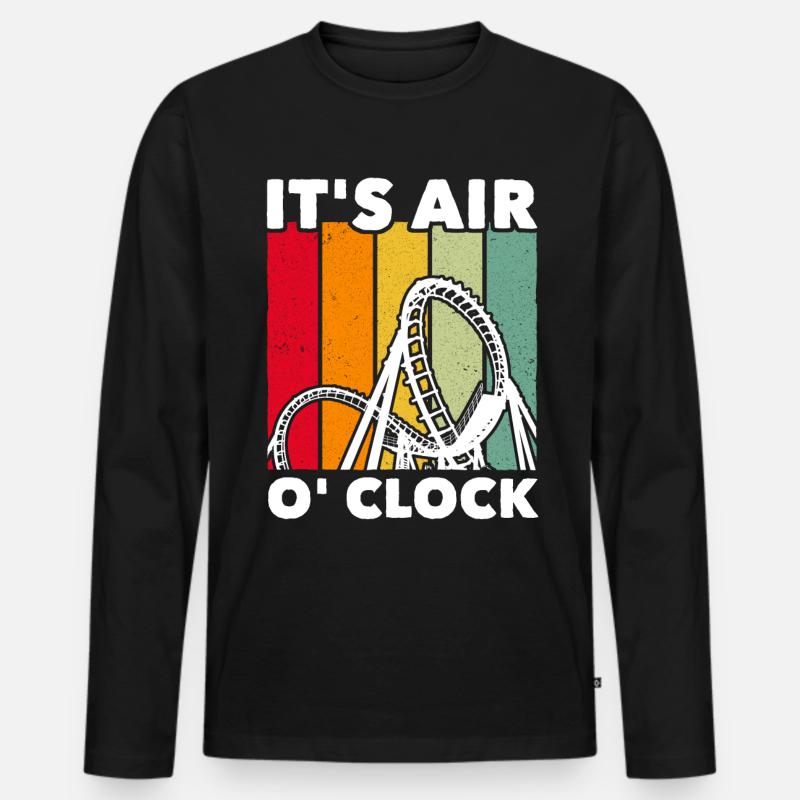 Achterbahn Roller Coaster - Männer Premium Bio Langarmshirt - Schwarz
