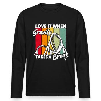 Achterbahn Roller Coaster - Men's Premium Organic Long Sleeve Shirt - black - Front - Nico (187cm)