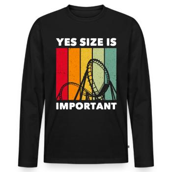 Achterbahn Roller Coaster - Men's Premium Organic Long Sleeve Shirt - black - Front - Nico (187cm)