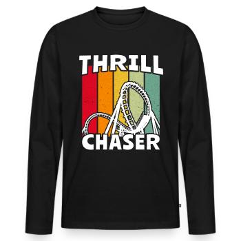 Achterbahn Roller Coaster - Men's Premium Organic Long Sleeve Shirt - black - Front - Nico (187cm)