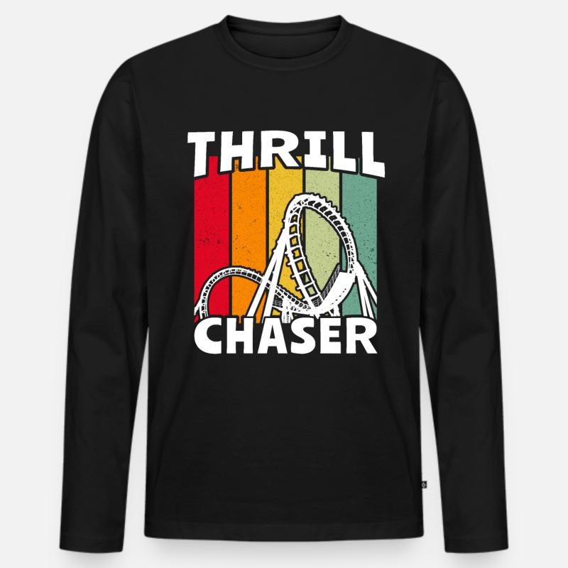 Achterbahn Roller Coaster - Männer Premium Bio Langarmshirt - Schwarz