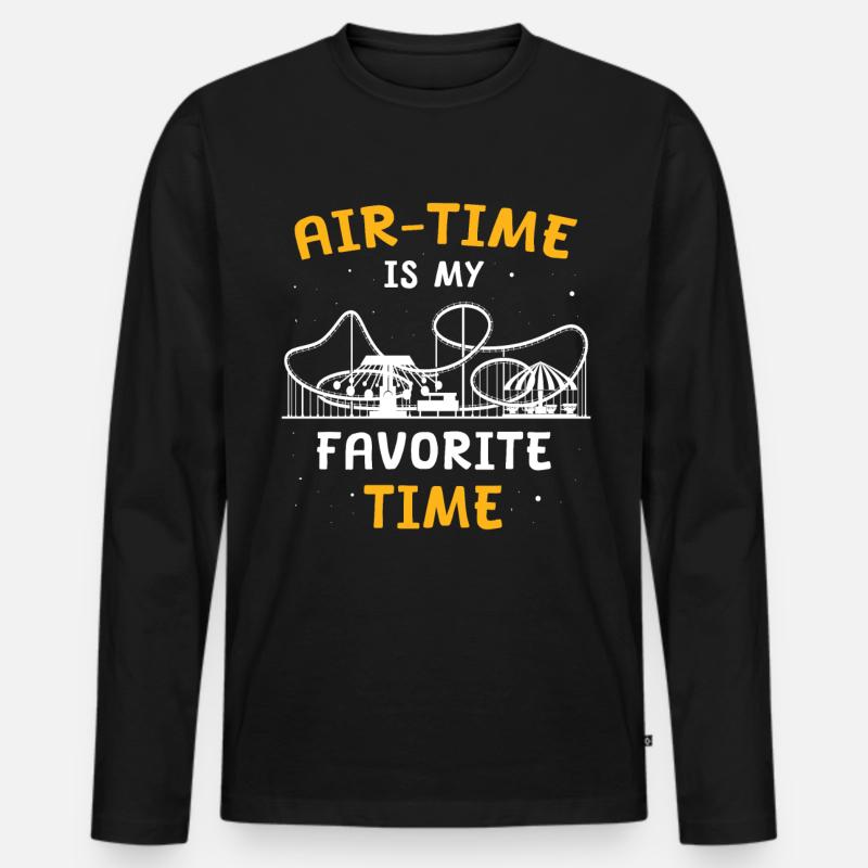 Achterbahn Roller Coaster - Männer Premium Bio Langarmshirt - Schwarz