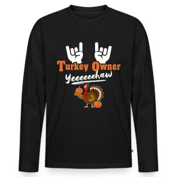 Truthahn Turkey - Men's Premium Organic Long Sleeve Shirt - black - Front - Nico (187cm)