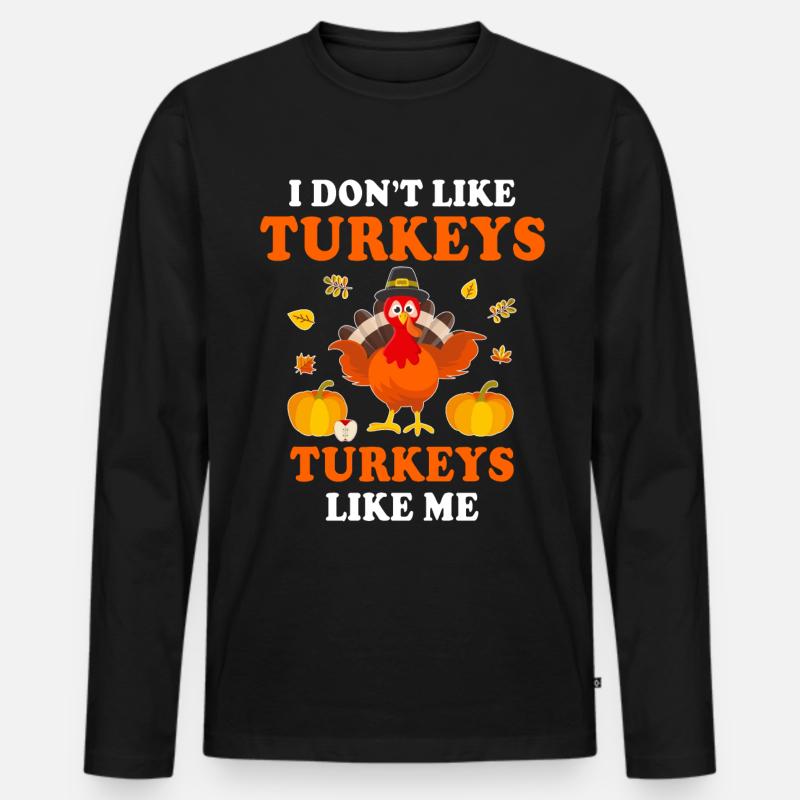 Truthahn - Männer Premium Bio Langarmshirt - Schwarz