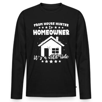 Homeowner - Men's Premium Organic Long Sleeve Shirt - black - Front - Nico (187cm)