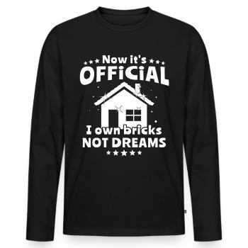 Homeowner - Men's Premium Organic Long Sleeve Shirt - black - Front - Nico (187cm)