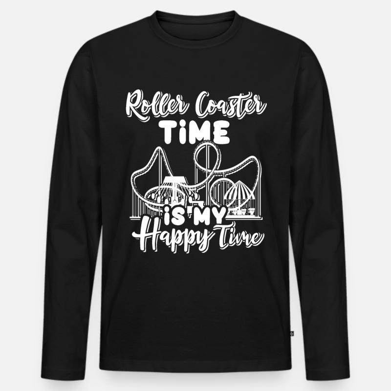 Achterbahn Roller Coaster - Männer Premium Bio Langarmshirt - Schwarz