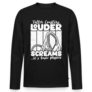 Achterbahn Roller Coaster - Men's Premium Organic Long Sleeve Shirt - black - Front - Nico (187cm)