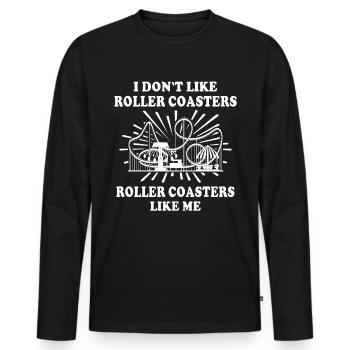 Roller Coaster Roller Coaster Riders - Men's Premium Organic Long Sleeve Shirt - black - Front - Nico (187cm)