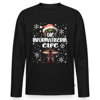 Weihnachtsoutfit Informatikerin Wichtel - Männer Premium Bio Langarmshirt - Schwarz - Vorne - Nico (187cm)