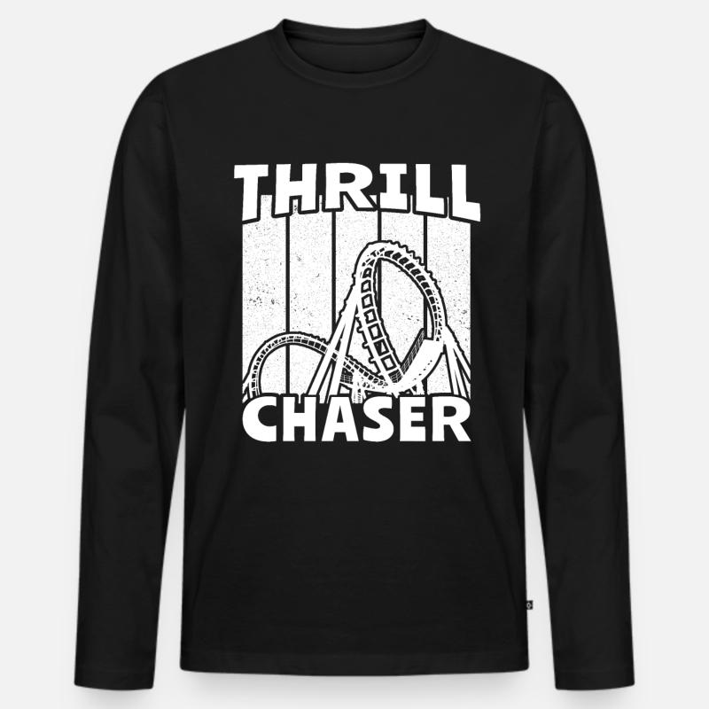 Achterbahn Achterbahnfahrer - Männer Premium Bio Langarmshirt - Schwarz