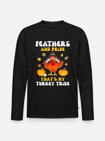Turkey Thanksgiving - Men's Premium Organic Long Sleeve Shirt - black