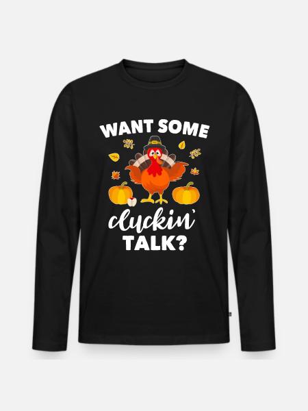 Truthahn Spruch - Männer Premium Bio Langarmshirt - Schwarz