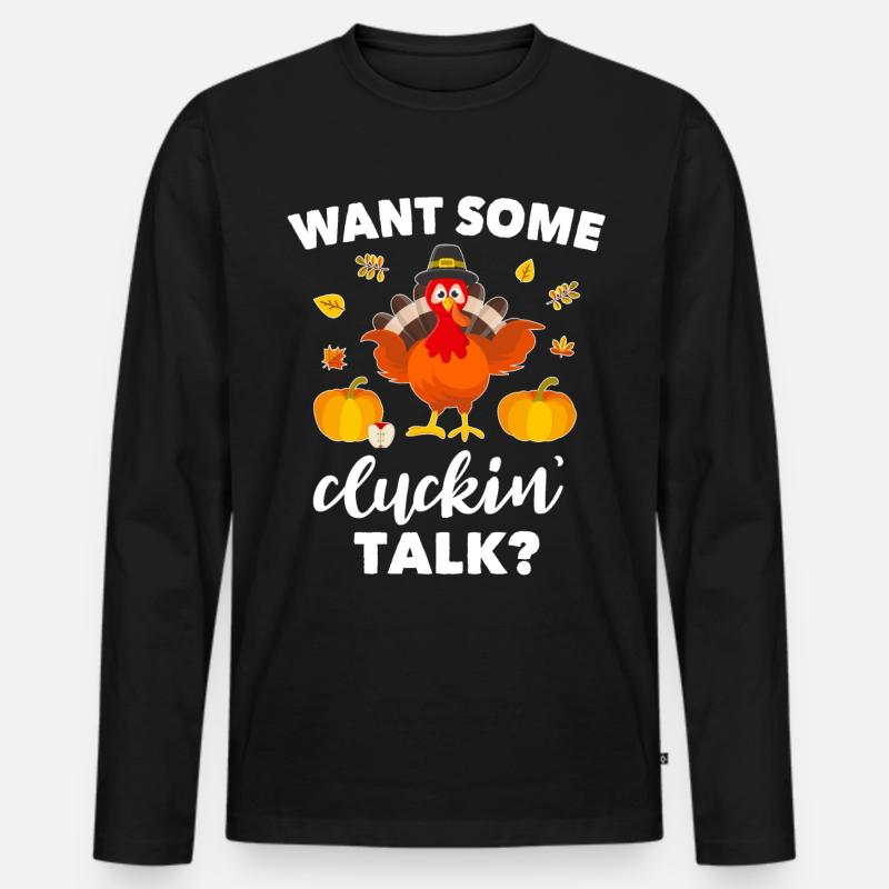 Truthahn Spruch - Männer Premium Bio Langarmshirt - Schwarz