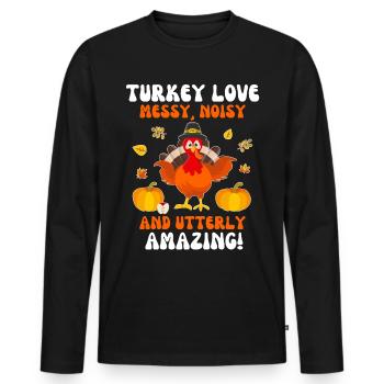 Dictons de Turquie - T-shirt manches longues Premium bio Homme - noir - Devant - Nico (187cm)