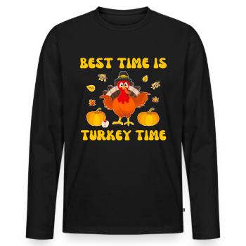 Dictons de Turquie - T-shirt manches longues Premium bio Homme - noir - Devant - Nico (187cm)