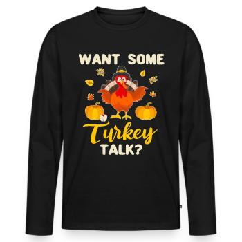 Truthahn Turkey - Men's Premium Organic Long Sleeve Shirt - black - Front - Nico (187cm)