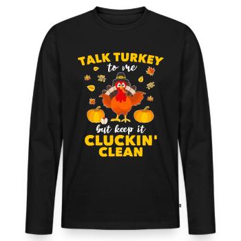 Truthahn Turkey - Men's Premium Organic Long Sleeve Shirt - black - Front - Nico (187cm)