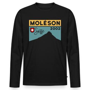 Moléson Wanderung wandern Fribourg Andenken - Männer Premium Bio Langarmshirt - Schwarz - Vorne - Nico (187cm)