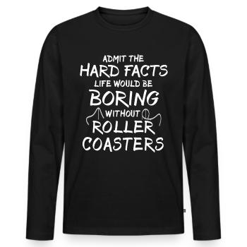 Roller Coaster - Männer Premium Bio Langarmshirt - Schwarz - Vorne - Nico (187cm)