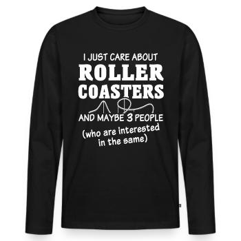Roller Coaster - Männer Premium Bio Langarmshirt - Schwarz - Vorne - Nico (187cm)