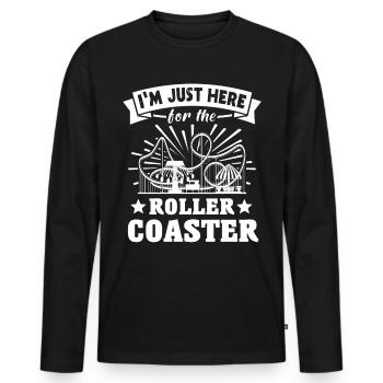 Roller Coaster - Männer Premium Bio Langarmshirt - Schwarz - Vorne - Nico (187cm)