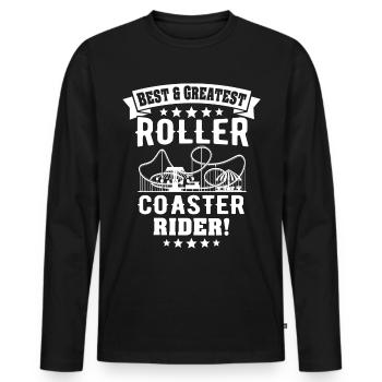 Roller Coaster - Männer Premium Bio Langarmshirt - Schwarz - Vorne - Nico (187cm)